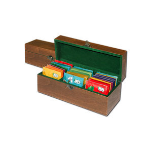 صندوق شاي أعشاب خشبي كلاسيكي، 30 كيس شاي. صندوق شاي أعشاب خشبي كلاسيكي، 30 كيس شاي.